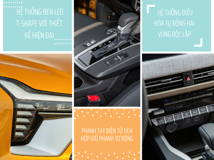 Đèn Led, phanh tay điện tử, điều hòa tự động